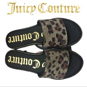 JUICY COUTURE DIAMOND CRYSTL LEOPARD MULTI SANDALS